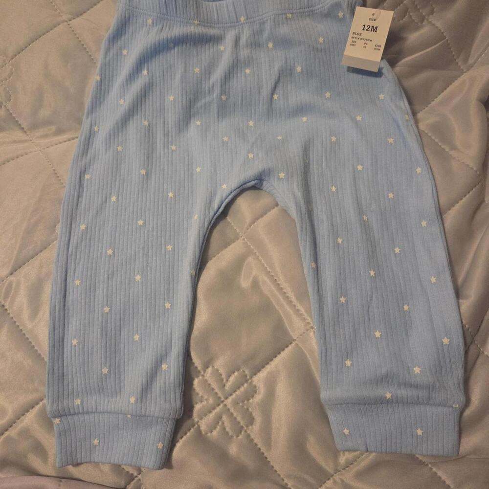 Blue with white stars baby pants. 12 months